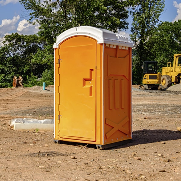 how often are the portable restrooms cleaned and serviced during a rental period in Covedale